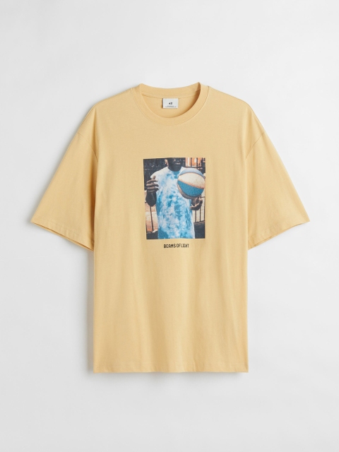 

H&M Men Relaxed Fit Cotton T-shirt, Yellow
