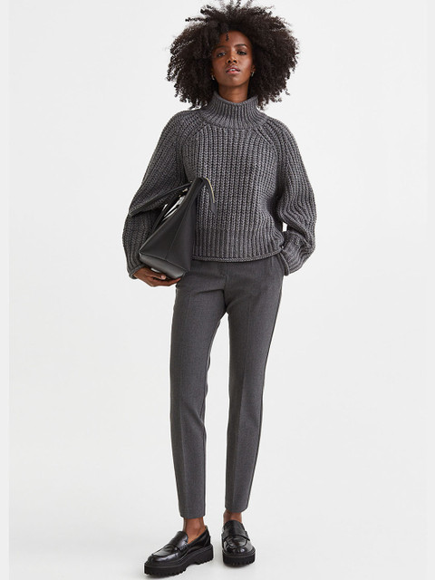 

H&M Women Cigarette Trousers, Grey