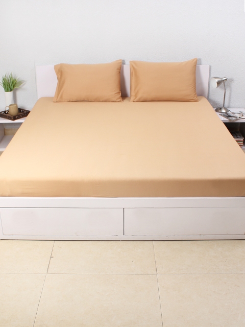 

House This Brown 350 TC Double Bedsheet with 2 Pillow Covers
