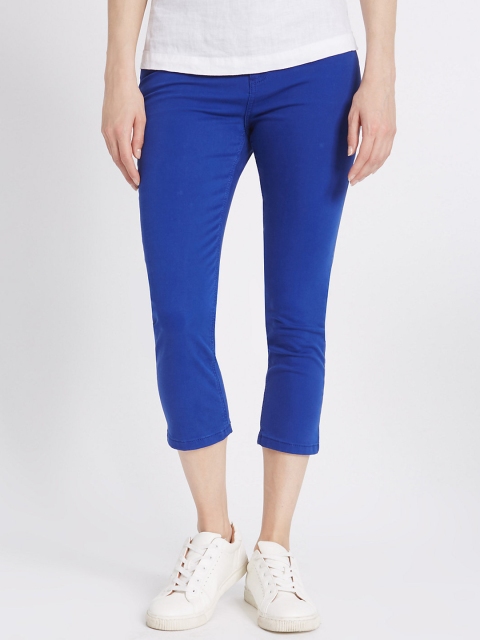 

Marks & Spencer Women Blue Super Skinny Fit Mid-Rise Clean Look Stretchable Cropped Jeans