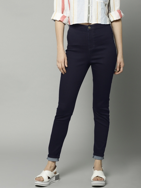 

Marks & Spencer Women Navy Blue Super Skinny Fit High-Rise Clean Look Stretchable Jeans