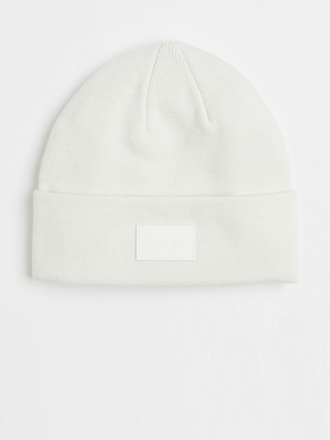 

H&M Women Appliqud Knitted Hat, White