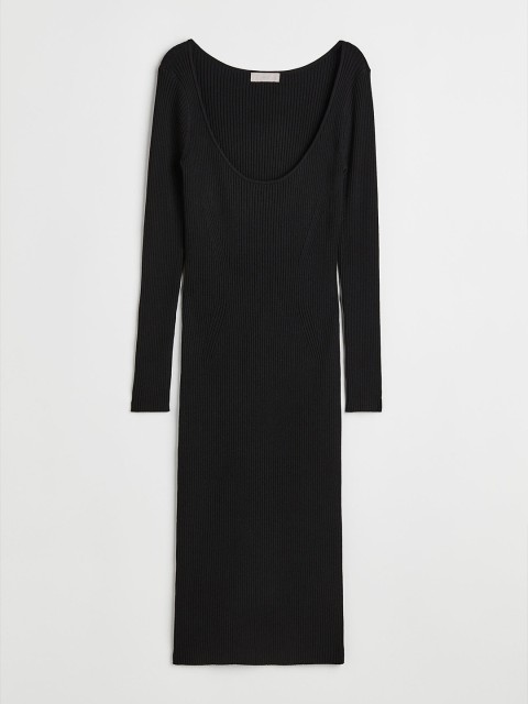 

H&M Rib-Knit Dress, Black