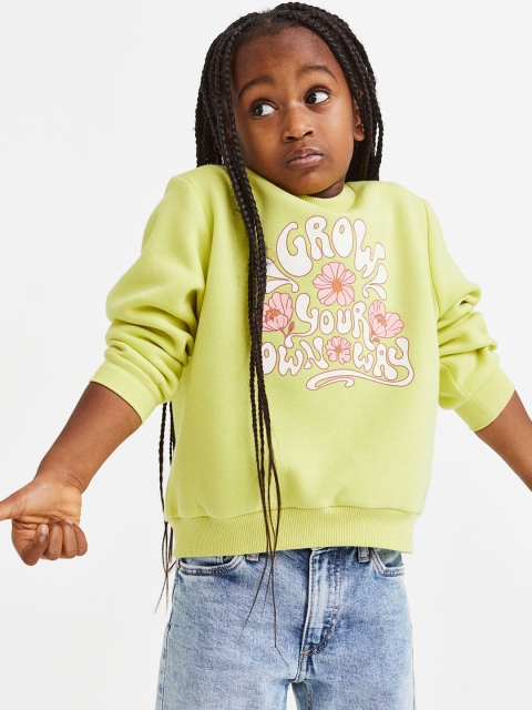 

H&M Kids Girls Printed sweatshirt, Green