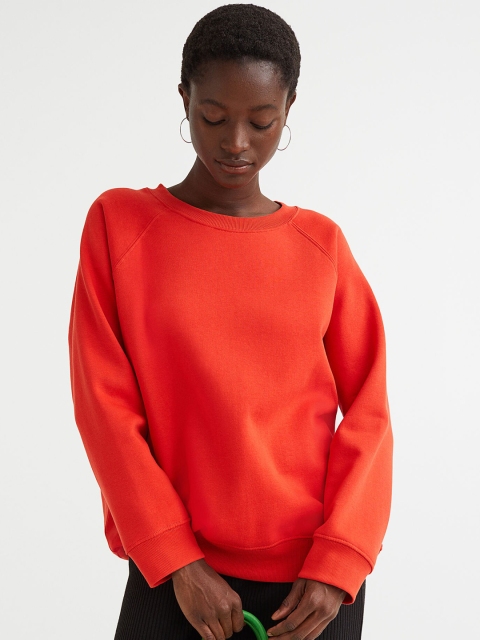 

H&M Women Sweatshirt, Orange
