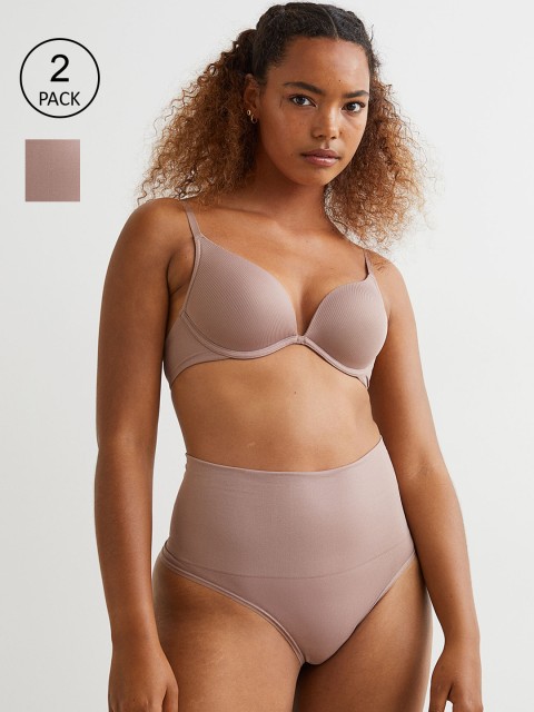 

H&M Women 2-Pack Medium Shaping Thongs 0950093013, Pink