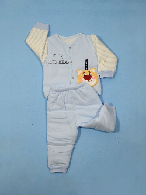 

Moms Home Unisex Kids Blue & Beige Printed Organic Cotton Shirt with Pyjamas