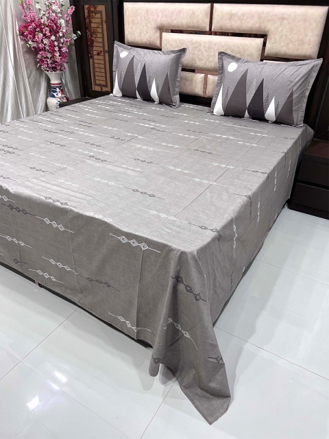 Pure Decor Brown 400 TC King Bedsheet with 2 Pillow Covers
