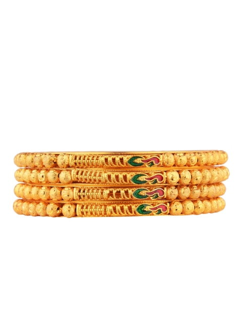 

Efulgenz Set Of 4 Gold-Plated Meenakari Bangle