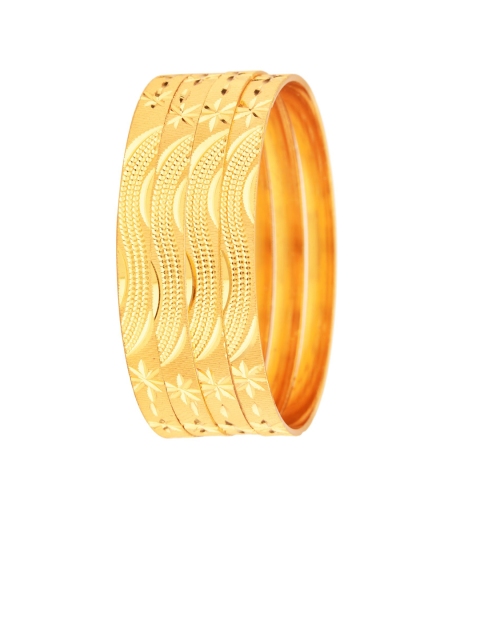 

Efulgenz Set Of 4 Gold-Plated Antique Designer Bangles