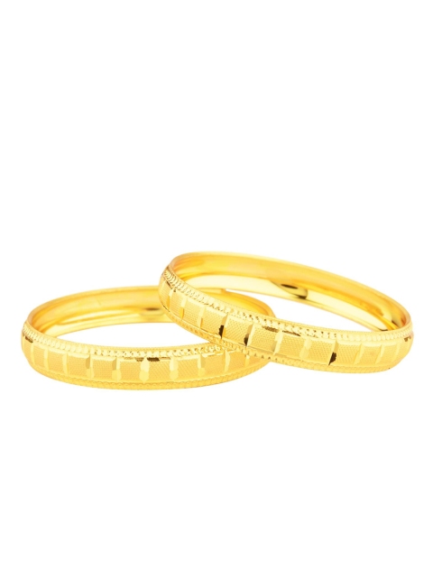 

Efulgenz Set Of 2 Gold-Plated & Toned Bangles