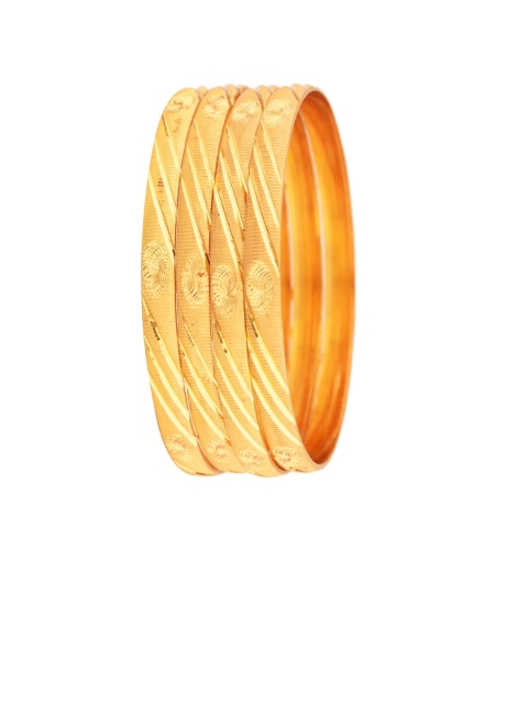 

Efulgenz Set of 4 Gold-Plated & Gold-Toned Designer Bangle Set