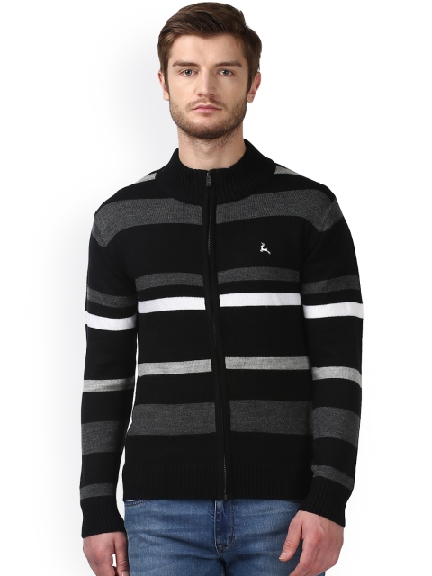 

Parx Men Black & Grey Striped Cardigan