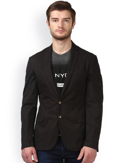 

Parx Brown Slim Fit Single-Breasted Blazer