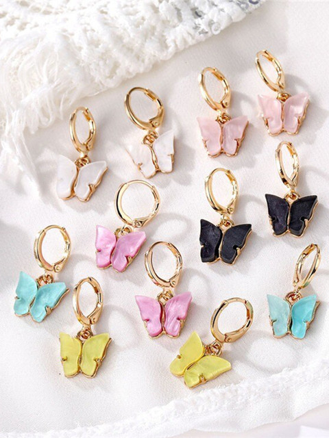 

Pinapes Women Pack Of 6 Multicoloured Classic Drop Earrings, Multi