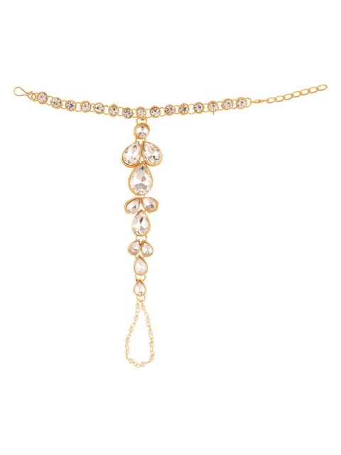 

Efulgenz Women Gold-Toned & White Crystals Antique Gold-Plated Charm Bracelet