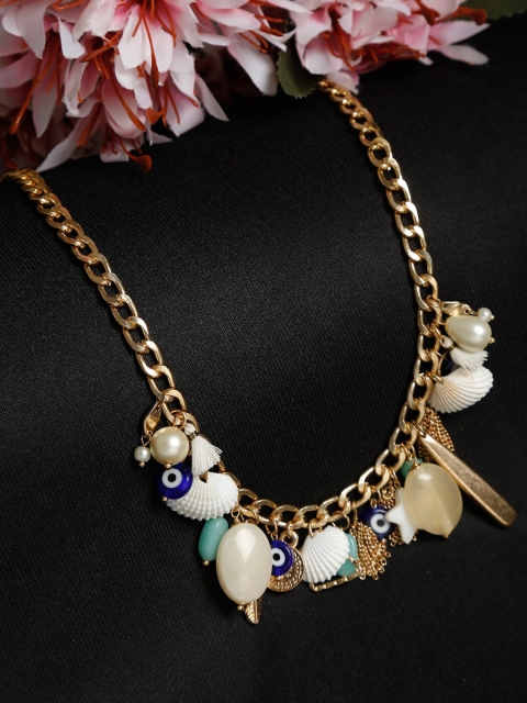 

Madame Women Gold-Toned & White Rose Gold-Plated Necklace