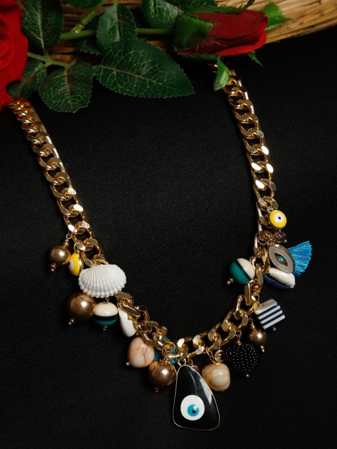 

Madame Gold-Toned & Blue Tasselled Necklace