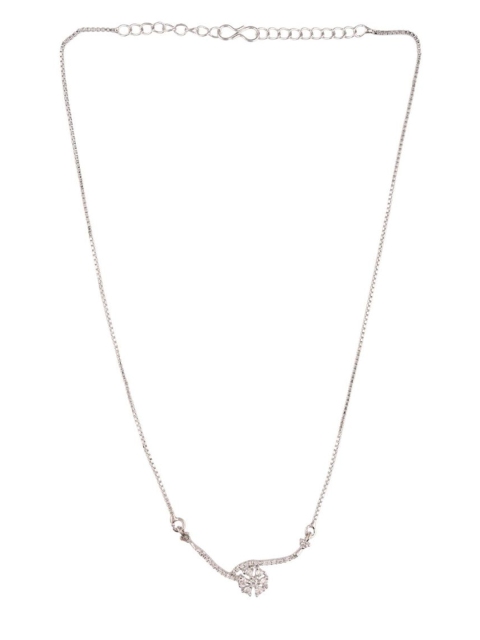 

Efulgenz Silver-Toned & White Rhodium-Plated Chain