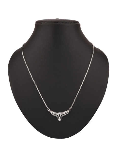 

Efulgenz Silver-Toned & White Rhodium-Plated Antique Chain