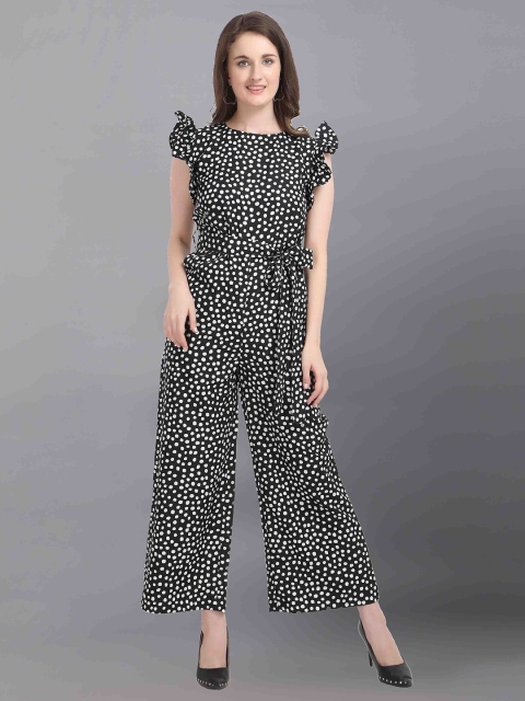 

Fashfun Black & White Printed Basic Jumpsuit