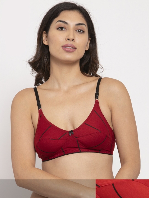 

Innocence Pack Of 2 Maroon & Red Non Padded & Non-Wired Seamless Bra
