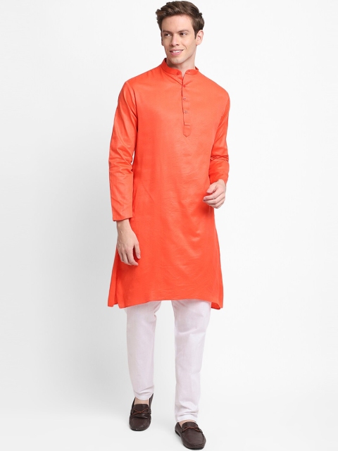 

DEVOILER Men Orange Kurta with Pyjamas