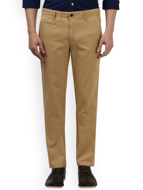 

Park Avenue Men Brown Tailored Slim Fit Solid Regular Trousers