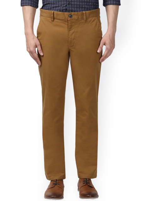 

Park Avenue Men Brown Tailored Slim Fit Solid Chinos