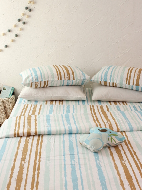 

House This White & Red Pure Cotton Striped AC Room 110 GSM Double Bed Dohar