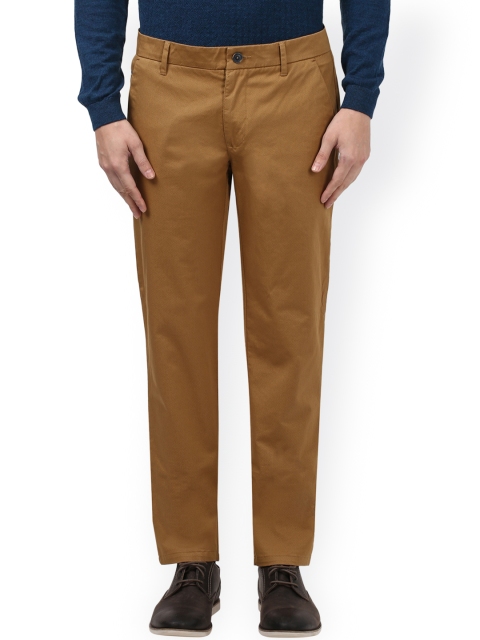 

Park Avenue Men Brown Tailored Slim Fit Solid Chinos
