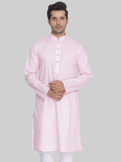 

ROYAL KURTA Men Pink Pure Cotton Kurta