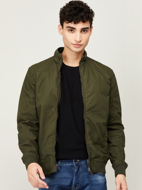 

Fame Forever by Lifestyle Men Olive Green Cotton Bomber Jacket