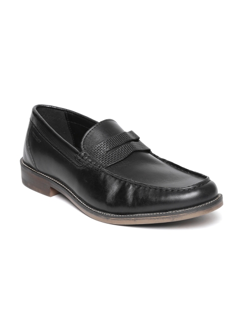 

Red Tape Men Black Leather Loafers