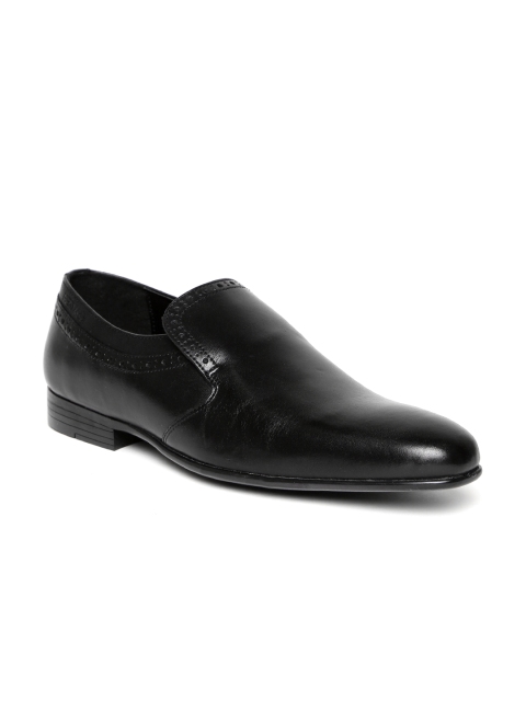 

Red Tape Men Black Leather Semiformal Slip-Ons