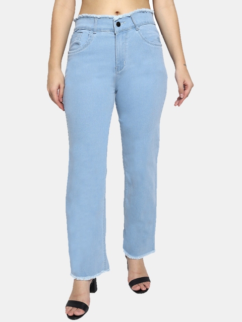 

LIVE OK Women Blue Boyfriend Fit High-Rise Cotton Stretchable Jeans