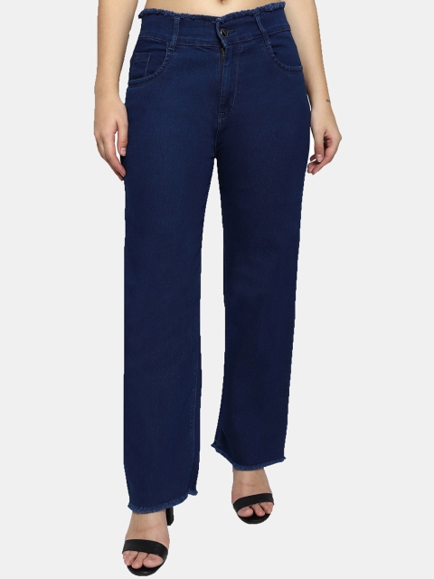 

LIVE OK Women Blue Straight Fit Stretchable Jeans, Na