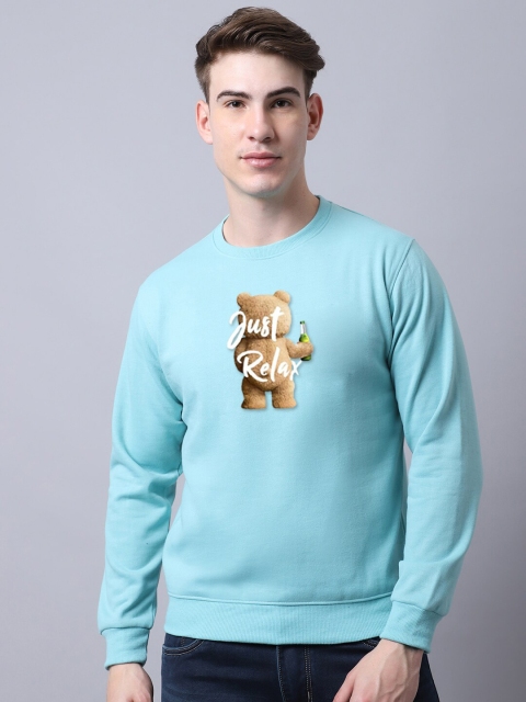 

Obaan Men Blue Printed Pullover Sweatshirt