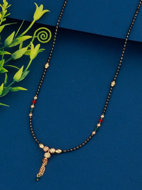 

Silver Shine Gold-Plated Gold-Colored Beaded Mangalsutra