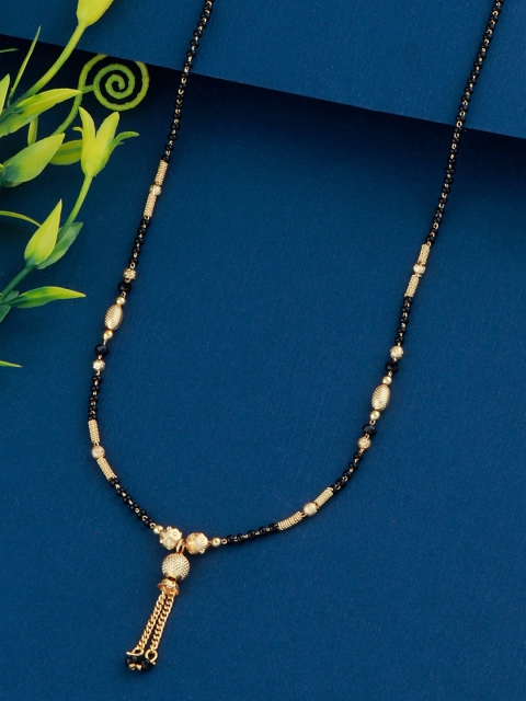 

Silver Shine Gold-Plated Gold-Colored Beaded Mangalsutra