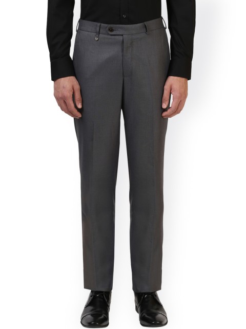 

Park Avenue Men Grey Regular Fit Solid Formal Trousers
