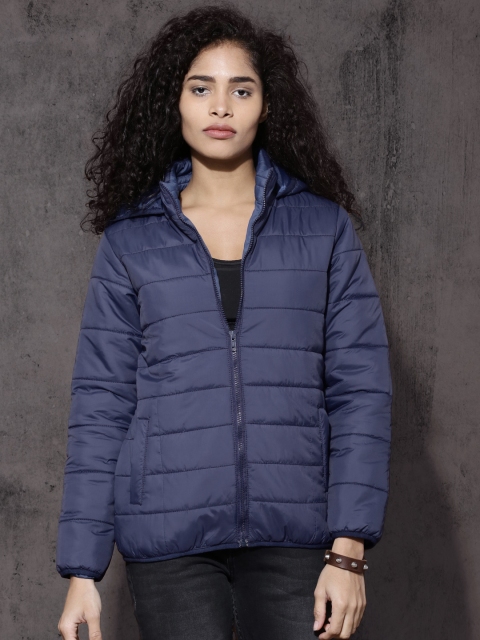 

Roadster Women Blue Solid Puffer Jacket