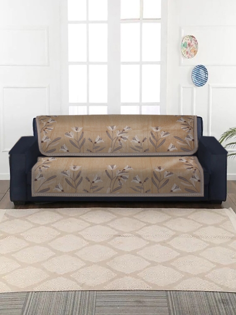 

MULTITEX Set of 10 Pcs Beige Printed 5 Seater Sofa Covers