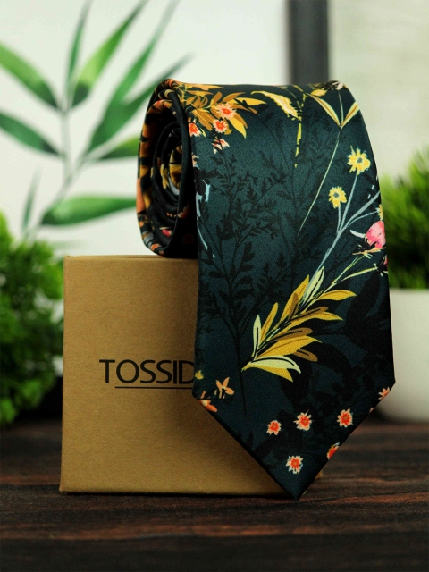 

Tossido Men Green Printed Broad Tie