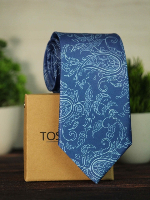 

Tossido Men Blue Printed Broad Tie