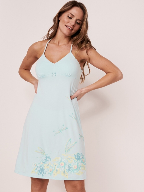 

La Vie en Rose Blue Printed Racerback Nightdress