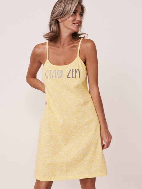 

La Vie en Rose Yellow Printed Nightdress