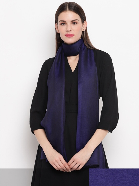 

Tossido Women Purple Solid Frayed Stole