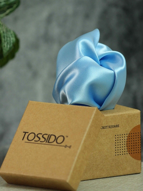 

Tossido Men Blue Solid Pocket Squares