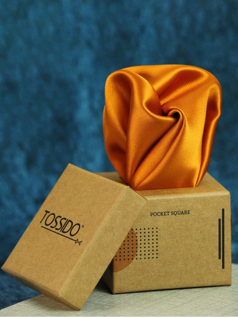 

Tossido Men Orange Solid Pocket Squares